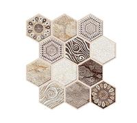 Tumnea 3D Papier Peint Panneaux Muraux Papier Peint Autocollant PVC Stickers Muraux Brique Pierre Carrelage Papier Peint DIY Rustique Autocollants Autocollants Décoration De Salon - 5 Pièces