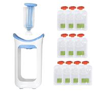 Tumnea Baby Squeeze Station Fruit Purée Squeeze Station Infant Baby Food Maker avec Squeeze Bag Accueil Cuisine Outils(Bleu)