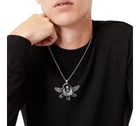 Tumotsit Amulette ange - Collier avec pendentif Amulette Amulette d'ange Seraphim | Pendentif ange Seraphin Prière Pendentif Collier Homme et Femme Couple Personnalité