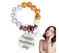Tumotsit Bracelet pour mamans - Bracelet en perles avec carte « Happy Mother's Day » - Bracelet de sport extensible en perles de bois pour homme et femme