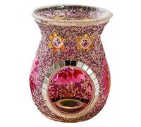Tumotsit Brûleur à cire pour brûleurs d'huiles essentielles de style turc - Brûleur à huile parfumée en vitrail pour huiles essentielles - Photophore pour la décoration de table