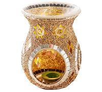 Tumotsit Brûleur à cire pour brûleurs d'huiles essentielles de style turc - Brûleur à huile parfumée en vitrail pour huiles essentielles - Photophore pour la décoration de table