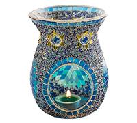 Tumotsit Brûleur à cire pour brûleurs d'huiles essentielles de style turc - Brûleur à huile parfumée en vitrail pour huiles essentielles - Photophore pour la décoration de table