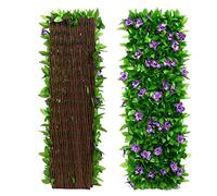 Tumotsit Clôture de lierre artificielle, jardin écran protection la vie privée, treillis feuilles en expansion, confidentialité extensible pour jardin, balcon