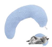 Tumotsit Coussin de cou pour chat | Lit en coton super doux | Lit en forme de demi-lune pour chats ou chiens de petite taille - Lit douillet pour chat ou chien - Tête de chat pour se coucher
