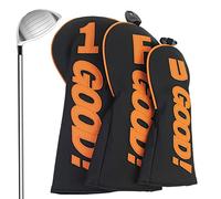 Tumotsit Couverture de Golf | Housse de tête de conducteur de golf en cuir PU imperméable avec autocollant de bons mots | Couvre-tête de club de golf Fournitures de Golf
