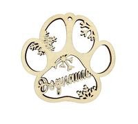 Tumotsit Décorations de Noël en bois de style européen pour arbre de Noël, motif de patte de chat, chien, décoration de Noël avec design creux