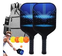 Tumotsit Pagaie de pickleball | Kit de raquettes en fibre de verre pour débutants - Raquette de pickleball légère et portable avec balles, équipement de pickleball en fibre de verre pour l'intérieur