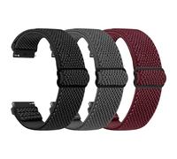 TumpCez Bracelets de montre élastiques - 16 mm, 18 mm, 19 mm, 20 mm, 22 mm, 24 mm - Fermeture rapide - Bracelet de sport réglable et respirant - Bracelet de rechange pour homme et femme, noir, gris,