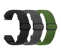 TumpCez Bracelets de montre élastiques - 16 mm, 18 mm, 19 mm, 20 mm, 22 mm, 24 mm - Fermeture rapide - Bracelet de sport réglable et respirant - Bracelet de rechange pour homme et femme, noir, gris et
