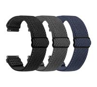 TumpCez Bracelets de montre élastiques - 16 mm, 18 mm, 19 mm, 20 mm, 22 mm, 24 mm - Fermeture rapide - Bracelet de sport réglable et respirant - Bracelet de rechange pour homme et femme, noir, gris et
