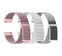 TumpCez Lot de 3 bracelets de montre en nylon - 16 mm, 18 mm, 20 mm, 22 mm - Fermeture rapide - Tissu respirant - Bracelet de rechange réglable - Pour homme et femme