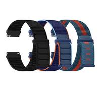 TumpCez Lot de 3 bracelets de montre en nylon - 16 mm, 18 mm, 20 mm, 22 mm - Fermeture rapide - Tissu respirant - Bracelet de rechange réglable - Pour homme et femme