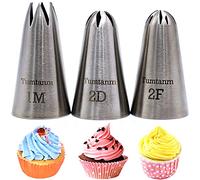 Tumtanm 1M 2D 2F Douilles de glaçage en acier inoxydable sans couture pour cupcakes