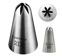 Tumtanm Buse 2D en forme de fleur en forme de goutte - Grande douille de glaçage en acier inoxydable sans couture #2D