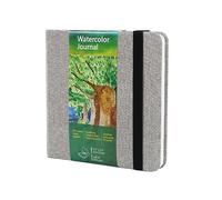 tumuarta Carnet d’aquarelle carré, 14X14 cm, 300 g/m², papier 25% coton, grain fin, 24 feuilles, 48 pages, carnet de croquis en papier aquarelle pour une utilisation comme carnet de voyage