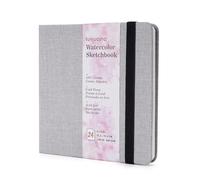 tumuarta Carnet de croquis aquarelle - 15 x 15 cm - 300 g/m² - 100 % coton pressé à froid - 24 feuilles et 48 pages - Pour une utilisation comme carnet de croquis de voyage et bloc-notes multimédia
