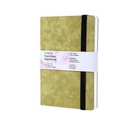 tumuarta Carnet de croquis aquarelle A5, 24 feuilles, 300 g/m², 100 % coton, sans acide, coins ronds, bande élastique, grain fin, idéal pour supports mixtes et aquarelle
