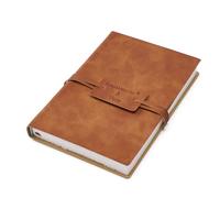 tumuarta Deckle Edge Carnet de croquis en papier aquarelle avec bord pelé, couverture en cuir vintage, 100 % coton, 300 g/m², 24 feuilles, journal fait main (marron, 15,2 x 10,2 cm)