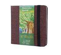 tumuarta Journal aquarelle carré, 300 g/m², 25 % coton, 21 x 21 cm, presse à froid, 24 feuilles, sans acide, micro-perforés, papier aquarelle pour une utilisation comme carnet de croquis de voyage et