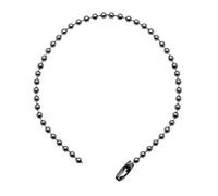 tumundo Collier Bracelet Chaîne à Billes Perles Acier Ø 2,4mm Plusieurs Dimensions 22 50 55 60 70 mm Couleur Or Argent Noir, Couleur:silbern/Silver - 22cm