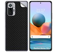 Tumundosmartphone Autocollant Vinyle Adhésif Texture pour Xiaomi Redmi Note 10 Pro - Carbone