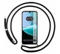 Tumundosmartphone Coque avec pendentif transparent pour Xiaomi Poco C85 avec cordon noir