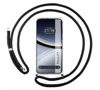 Tumundosmartphone Coque avec pendentif transparent pour Xiaomi Poco F7 5G avec cordon noir
