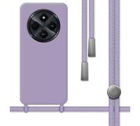 Tumundosmartphone Coque en silicone liquide avec cordon pour Xiaomi Poco C75 Couleur violette