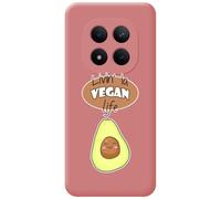 Tumundosmartphone Coque en silicone liquide rose pour Xiaomi Redmi Note 15 Pro+ Plus 5G design Vegan Life dessins