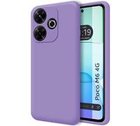 Tumundosmartphone Coque en Silicone Liquide Ultra Douce pour Xiaomi Poco M6 4G Couleur Violette