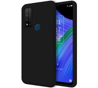 Tumundosmartphone Coque en Silicone Liquide Ultra Souple pour TCL 20 R 5G Couleur Noire
