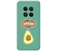 Tumundosmartphone Coque en silicone liquide vert pour Xiaomi Redmi Note 15 Pro+ Plus 5G design Vegan Life dessins