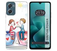 Tumundosmartphone Coque en silicone pour Motorola Moto G06 / G06 Power 4G design café dessins