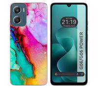 Tumundosmartphone Coque en silicone pour Motorola Moto G06 / G06 Power 4G design marbre 15 dessins