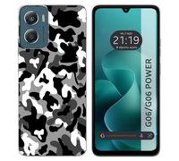 Tumundosmartphone Coque en silicone pour Motorola Moto G06 / G06 Power 4G motif camouflage neige dessins