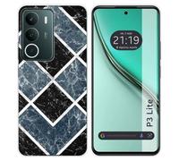 Tumundosmartphone Coque en silicone pour Realme P3 Lite design marbre 06 dessins