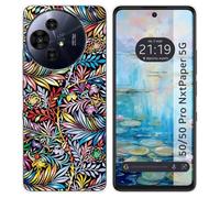 Tumundosmartphone Coque en silicone pour TCL 50/50 Pro NXTPAPER 5G motif Fleurs 04 dessins