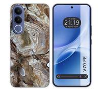 Tumundosmartphone Coque en silicone pour Vivo V70 FE design marbre 14 dessins