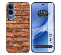 Tumundosmartphone Coque en silicone pour Vivo V70 FE motif brique 04 dessins