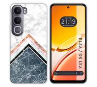 Tumundosmartphone Coque en silicone pour Vivo Y31 5G / Y21d design marbre 05 dessins
