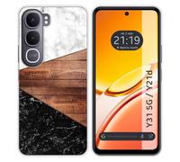 Tumundosmartphone Coque en silicone pour Vivo Y31 5G / Y21d design marbre 11 dessins
