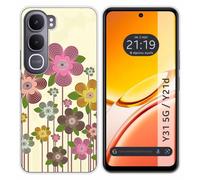 Tumundosmartphone Coque en silicone pour Vivo Y31 5G / Y21d design printemps en fleur dessins