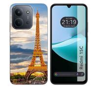 Tumundosmartphone Coque en silicone pour Xiaomi Redmi 15C 4G / 5G design Paris dessins