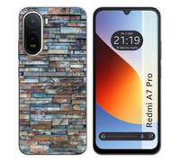 Tumundosmartphone Coque en silicone pour Xiaomi Redmi A7 Pro design brique 05 dessins
