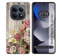 Tumundosmartphone Coque en silicone pour Xiaomi Redmi Note 15 4G design bois 08 dessins