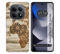 Tumundosmartphone Coque en silicone pour Xiaomi Redmi Note 15 5G design bois 07 dessins