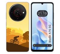 Tumundosmartphone Coque en silicone pour Zte Blade A76 5G design cycliste dessins