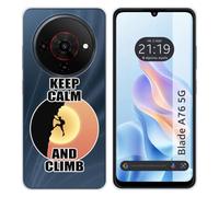 Tumundosmartphone Coque en silicone pour Zte Blade A76 5G design homme escalade dessins