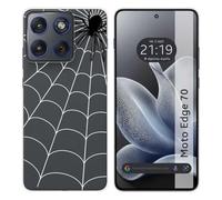 Tumundosmartphone Coque en silicone transparente pour Motorola Edge 70 5G motif araignée dessins